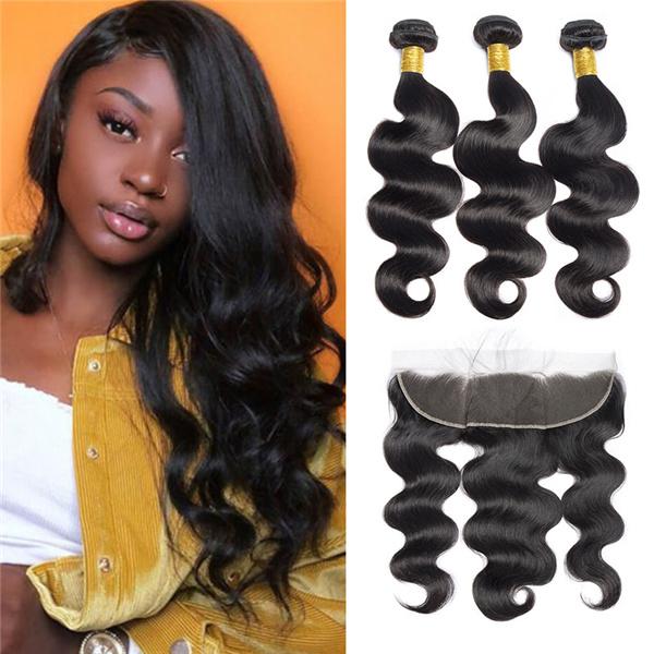 Loki Wig Remy Hair 3 Bundles with 13x4 Frontal Boby Wave 150%