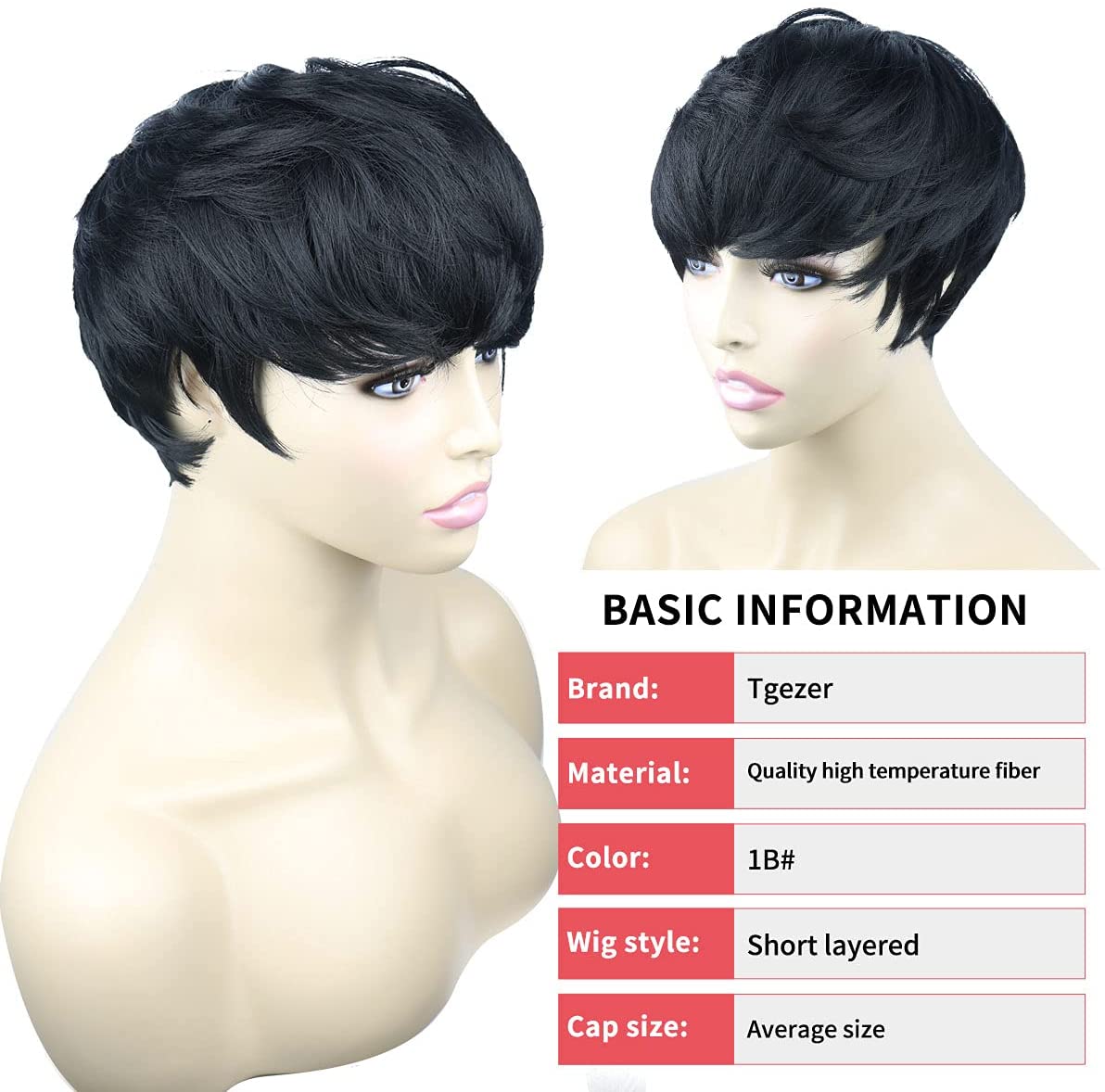 Short Hair Pixie Cut Wigs with Bangs Short Brazilian Virgin Human Hair Wigs
