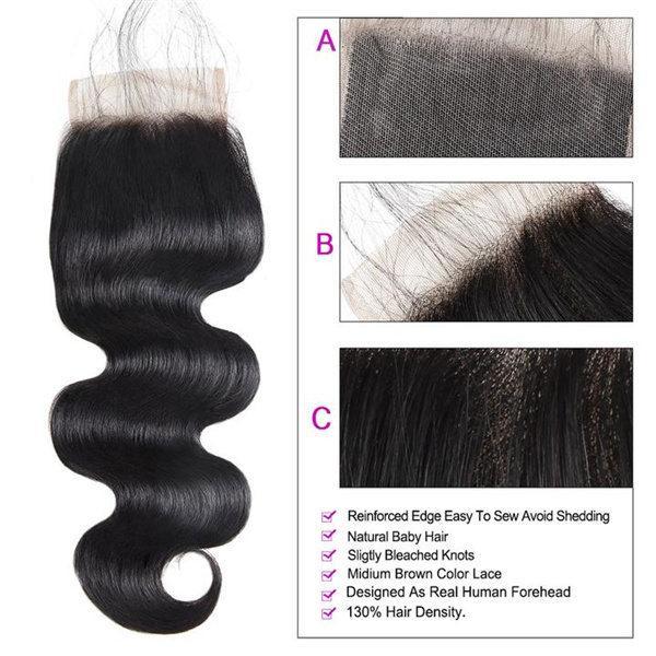 Loki Wig Hair Remy Hair 3 Bundles with 4x4 Closure Boby Wave 150%
