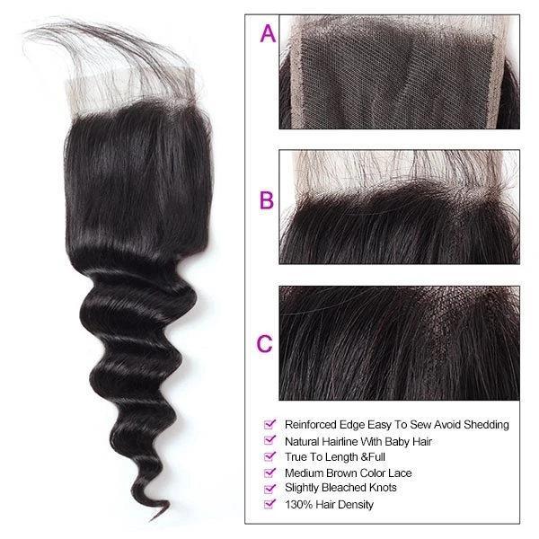 Loki Wig Remy Hair 3 Bundles with 4x4 Closure Deep Wave 150%