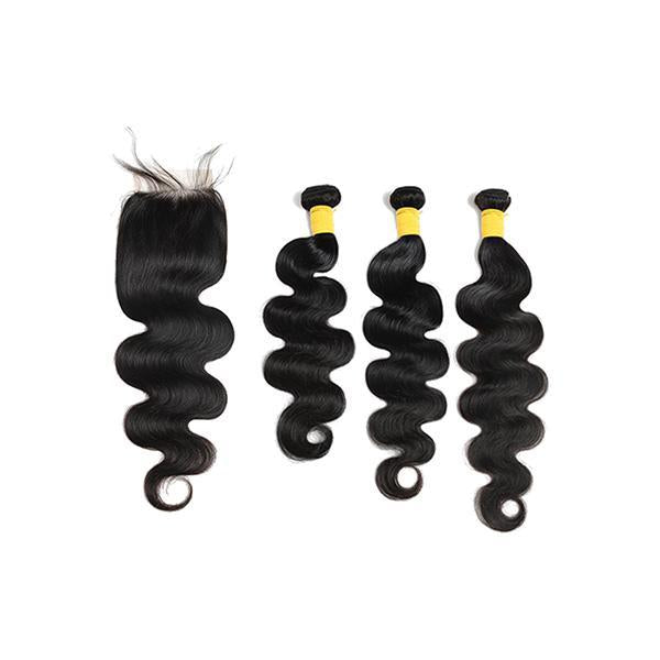 Loki Wig Hair Remy Hair 3 Bundles with 4x4 Closure Boby Wave 150%