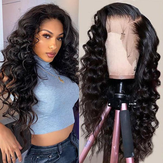 13*6 Loose Deep Wave Hair Transparent Lace Wig 150% Density