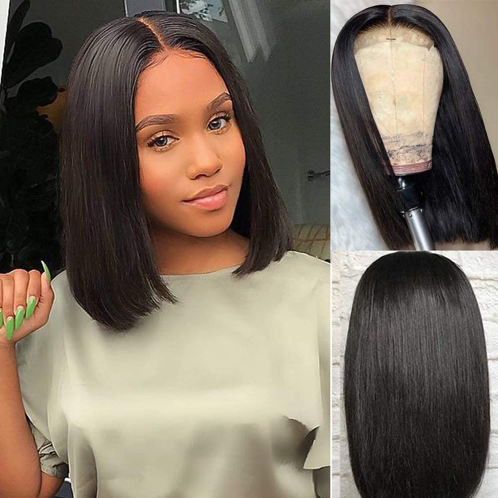 13x4 Lace Front Straight Short Bob Human Hair Wig