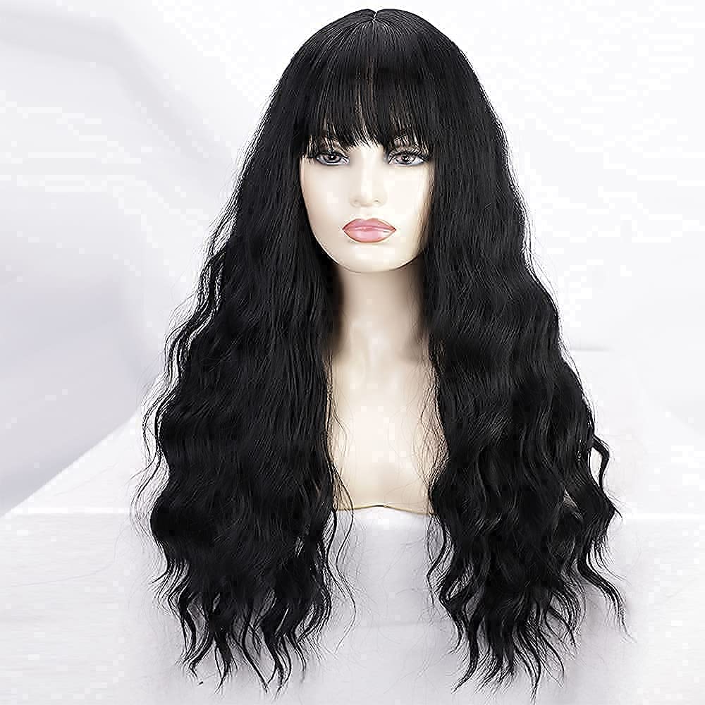 Long Wavy Hair Natural Black Body Wave Wig