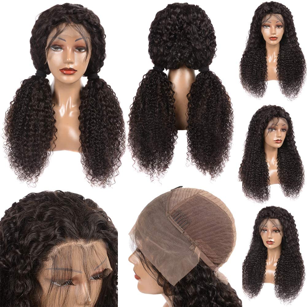 4x4 Deep Wave Human Hair 40 Inch Lace Closure Wigs