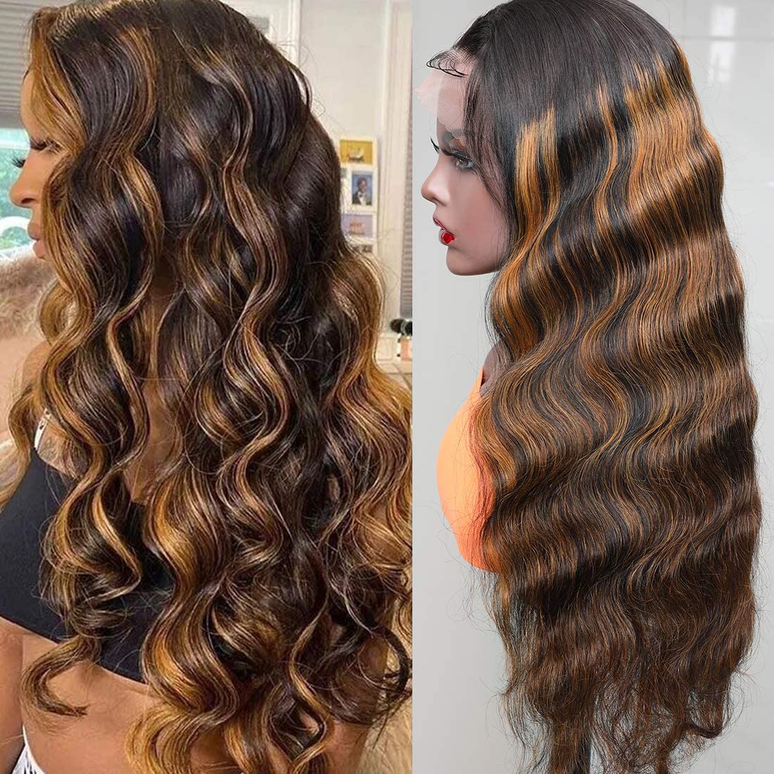 13x4 Lace Front Balayage Ombre 150% Density Highlight Body Wave