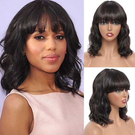 Human Hair 150% Density Wavy Bob Wigs