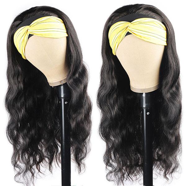 Body Wave Headband Wig Glueless Human Hair Wig 150% Density