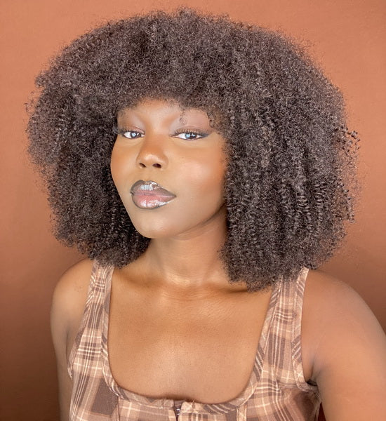 14" Kinky Curly Machine Made Wig