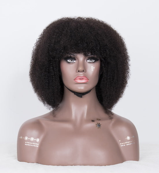 14" Kinky Curly Machine Made Wig