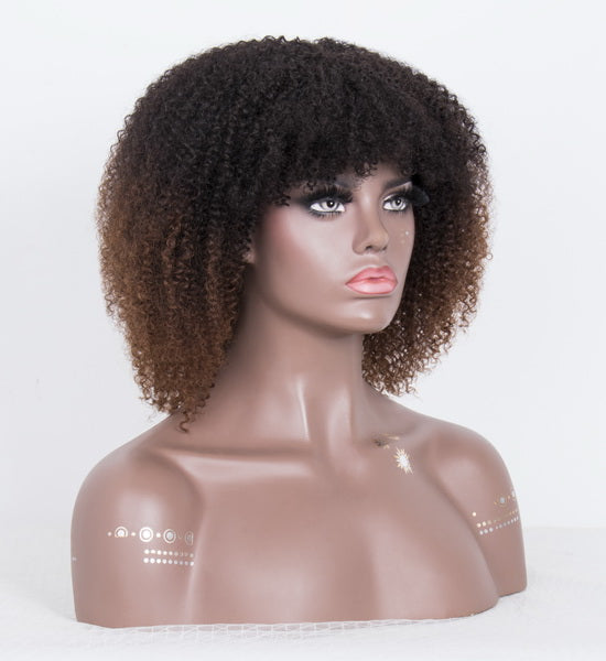 14" Kinky Curly Machine Made Wig