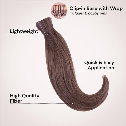 Ponytail Extension Wrap Around Long Straight Pony Tail 17 inch Human Hair