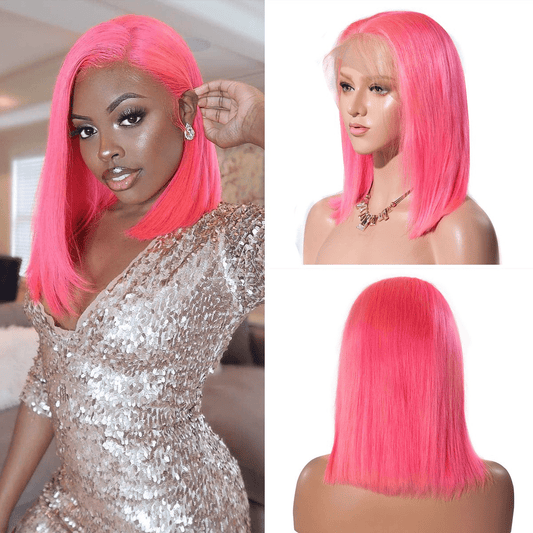 T part Lace Frontal Bob Wig 150% Straight - Multi Color