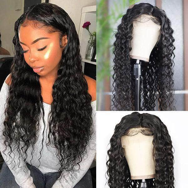 Loki Wig Closure 13x4 Water Wave Lace 150% Density Frontal Closure Human Hair