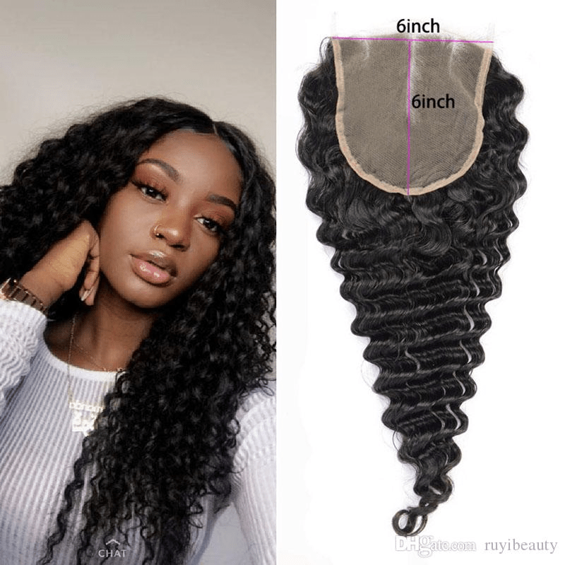 fashionforeverhair Closure Deep Wave 100% Human Grade 9A Remy Hair 6*6 Closure