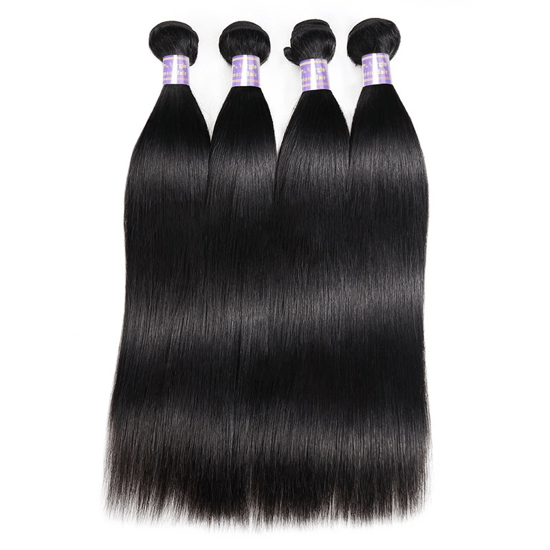 Loki Wig straight 4 Bundles Grade 9A Silky Straight 100% Virgin Remy Hair 10"-24"