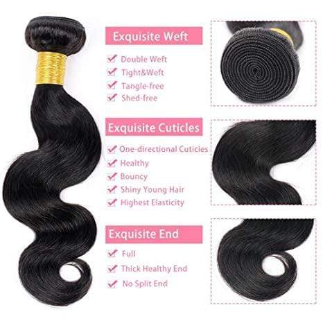 Loki Wig Straight 9A Remy Hair Body Wave 4 Bundles with 4X4 Lace Closure