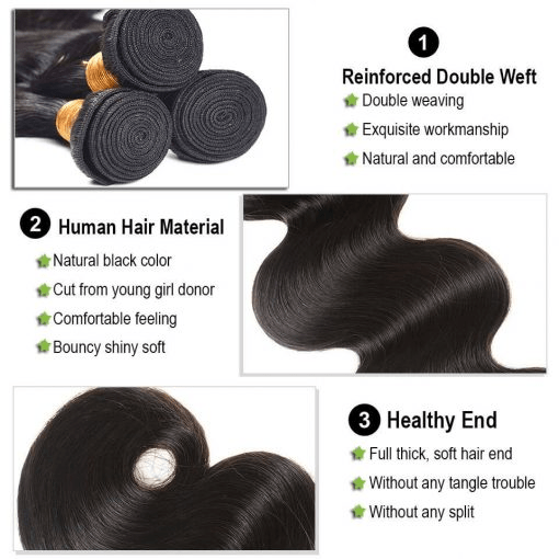 Loki Wig Straight Brazilian Virgin Remy Hair Body Wave 4 bundles with 4*4 lace closure