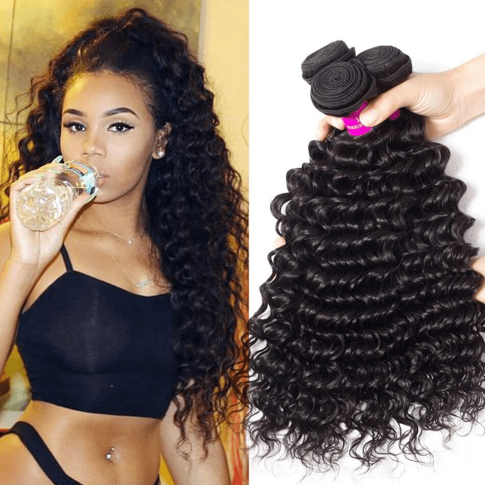 Loki Wig water wave 3 Bundles Grade 9A Water Wave Remy Hair 10"-24"