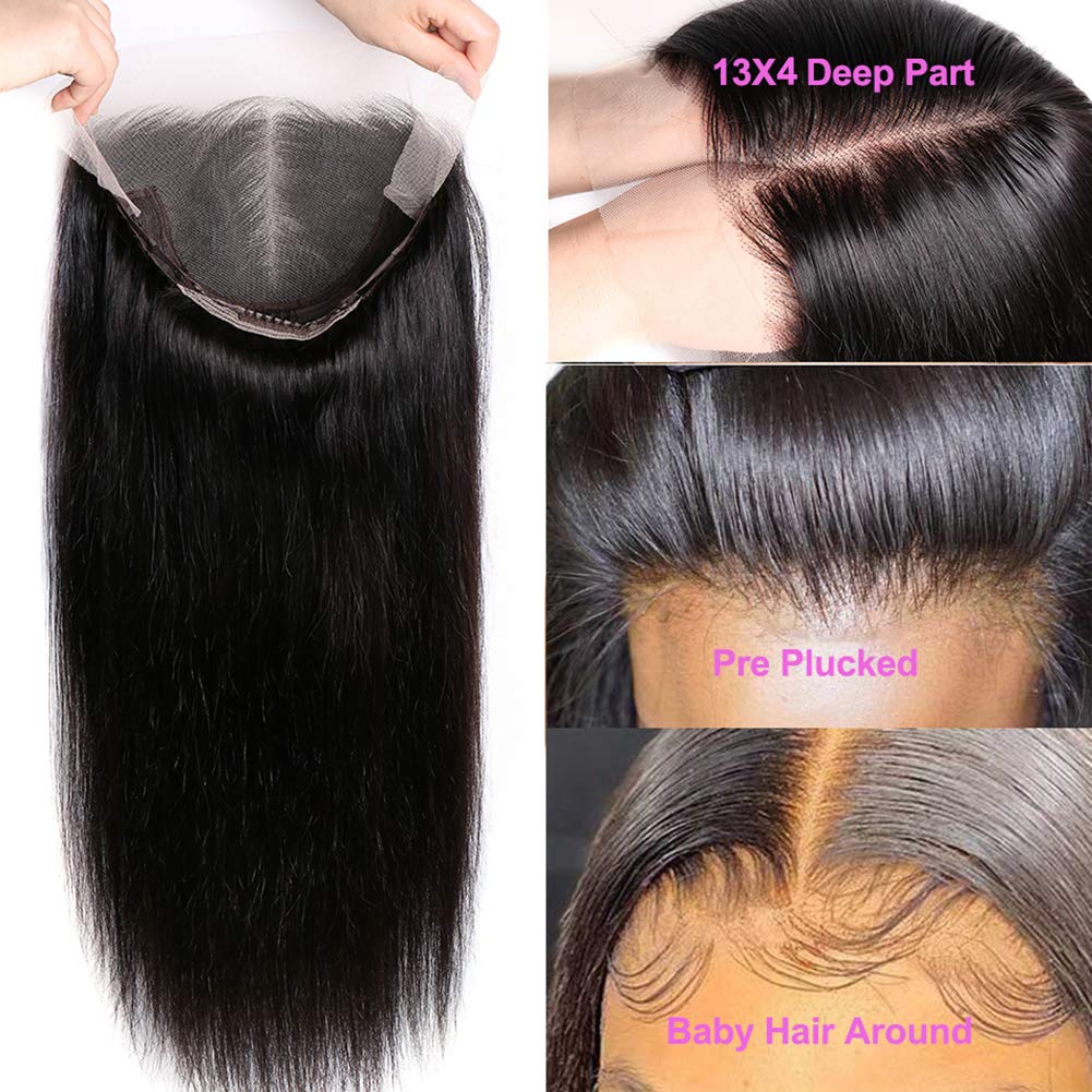 Loki Wig 13X4 Lace Front wig Straight 180% Density#1B