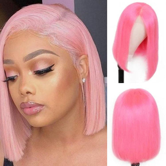 T part Lace Frontal Bob Wig 150% Straight - Multi Color
