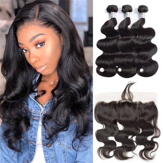 Loki Wig Human Hair 3 Bundles with 13x4 Frontal Boby Wave 150%