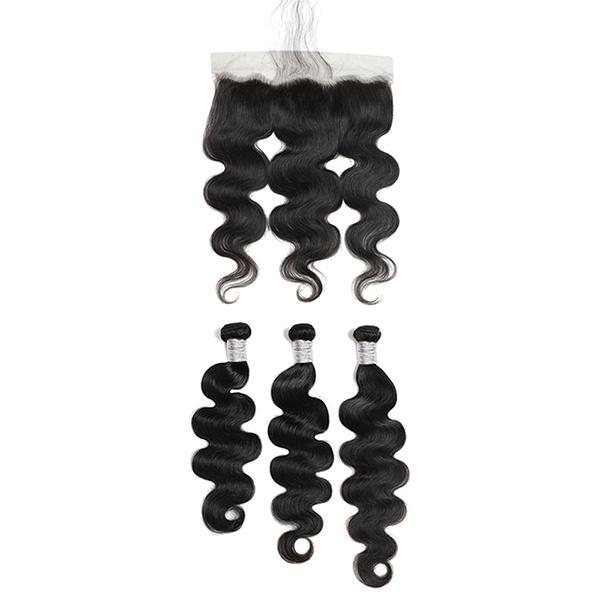 Loki Wig Human Hair 3 Bundles with 13x4 Frontal Boby Wave 150%