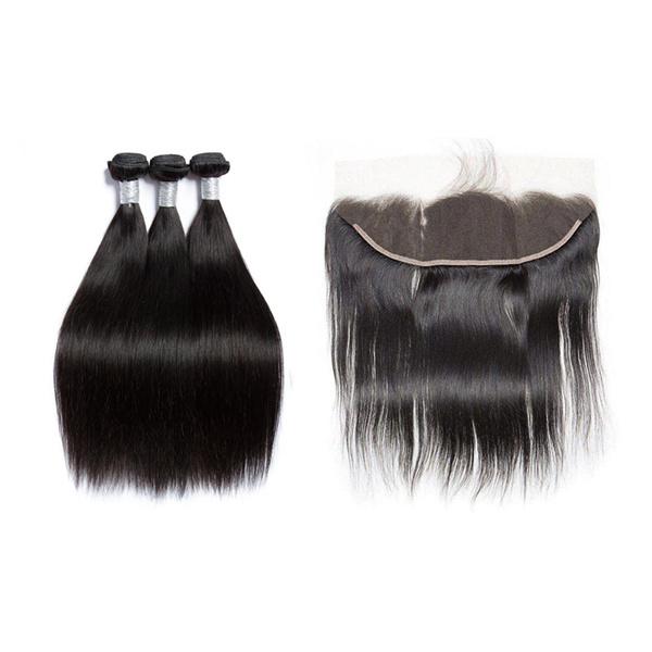 Loki Wig Human Hair 3 Bundles with 13x4 Frontal Straight 150%-