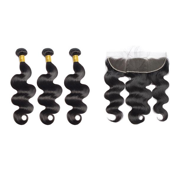 Loki Wig Remy Hair 3 Bundles with 13x4 Frontal Boby Wave 150%